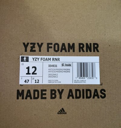 Adidas Men Yeezy Foam Rnr Mx Granite Size 12 Ie4931