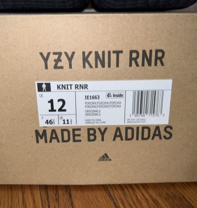 Adidas Men Yeezy Knit Rnr Fade Onyx Size 12 Ie1663