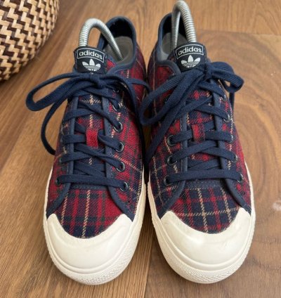 Adidas Nizza Rf Platform Red Plaid Flannel Sneakers 9