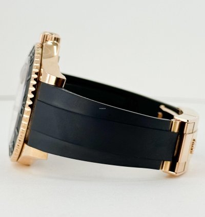 Rolex Yacht-master 40 40mm Black Ceramic Bezel Rose Gold Black Dial Oysterflex Band 116655