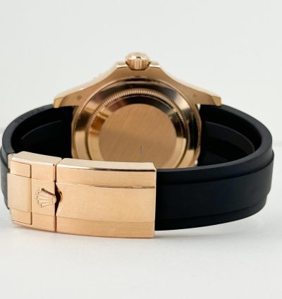 Rolex Yacht-master 40 40mm Black Ceramic Bezel Rose Gold Black Dial Oysterflex Band 116655