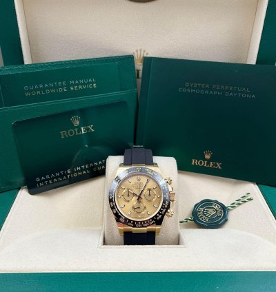 Rolex Daytona Yellow Gold Oysterflex Champagne Dial 116518ln Unworn 2023