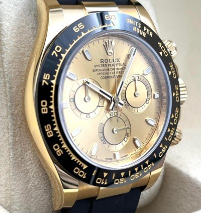 Rolex Daytona Yellow Gold Oysterflex Champagne Dial 116518ln Unworn 2023
