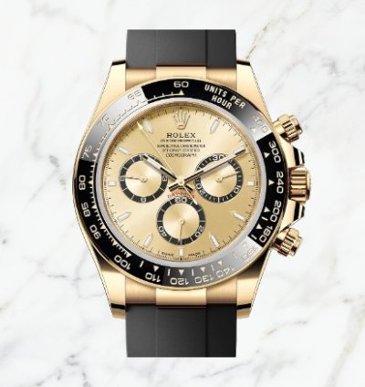 Rolex Daytona Yellow Gold Oysterflex Gold Dial 126518ln new Unworn