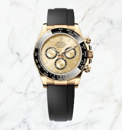 Rolex Daytona Yellow Gold Oysterflex Gold Dial 126518ln new Unworn