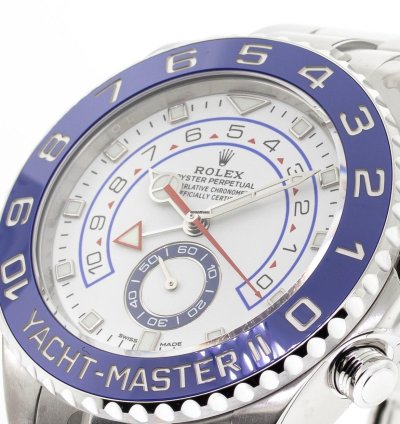 Rolex Yacht-master Ii 44mm Stainless Steel Matte White Dial Blue Bezel 116680