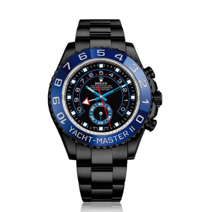Rolex Yacht-master Ii Custom Black Dial Pvd Dlc Coated Stainless Steel Watch 116680