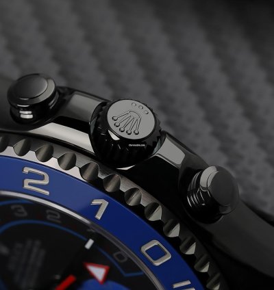 Rolex Yacht-master Ii Custom Black Dial Pvd Dlc Coated Stainless Steel Watch 116680