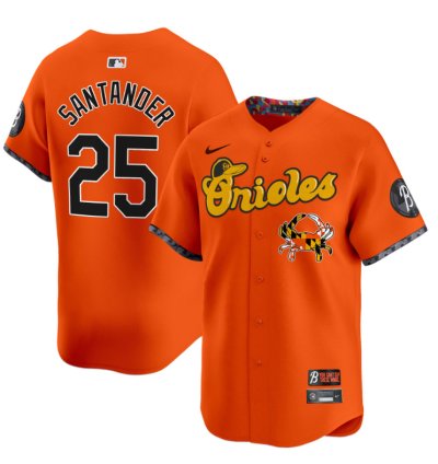 Anthony Santander Jersey 25 Baltimore Orioles Maryland Blue Crab Vapor Stitched Orange
