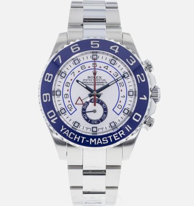 Rolex Yacht-master Ii New 2023 Stainless Steel White Dial Blue Ceramic Bezel 44mm Regatta Timer