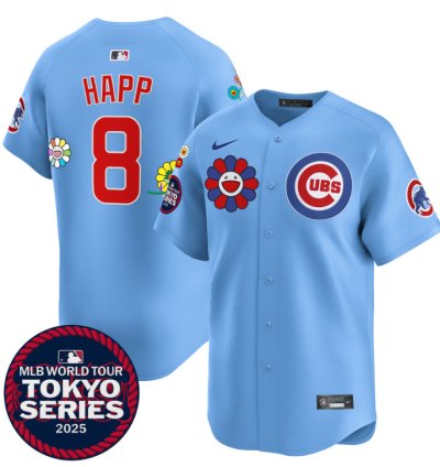 Ian Happ Jersey 8 Chicago Cubs Tokyo Series 2025 Vapor Premier Limited Stitched Blue