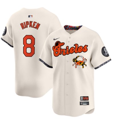 Cal Ripken Jersey 8 Baltimore Orioles Maryland Blue Crab Vapor Stitched Cream