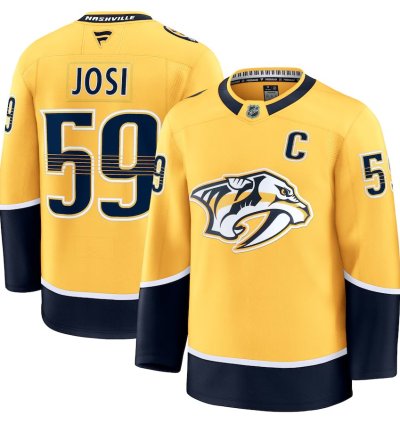 Nashville Predators 59 Roman Josi Home Premium Jersey Yellow