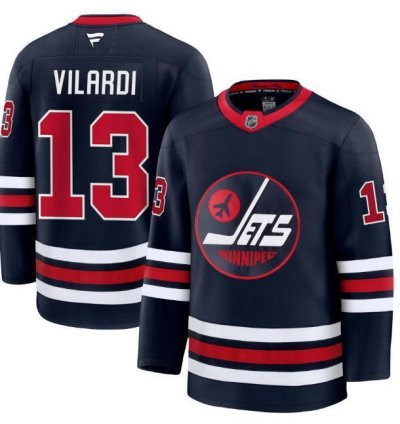 Custom Gabriel Vilardi Jets Jersey - Alternate Navy All Stitched