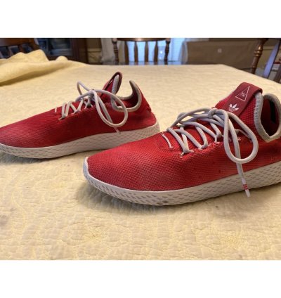 Adidas Pharrell Hu Tennis Sneakers Women Size 6 Red Casual Cq2301