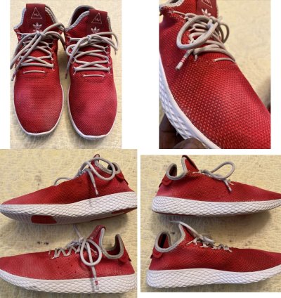 Adidas Pharrell Hu Tennis Sneakers Women Size 6 Red Casual Cq2301