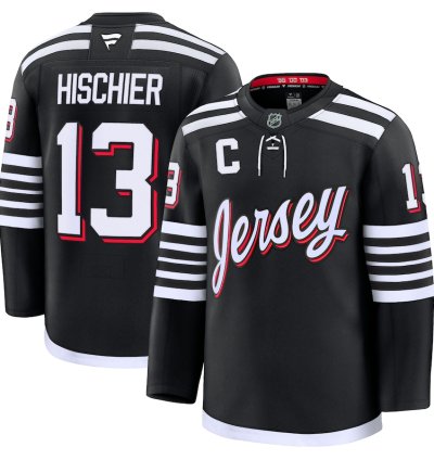 New Jersey Devils 13 Nico Hischier Alternate Premium Jersey Black