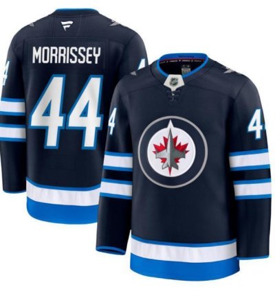 Custom Josh Morrissey Jets Jersey - Navy All Stitched