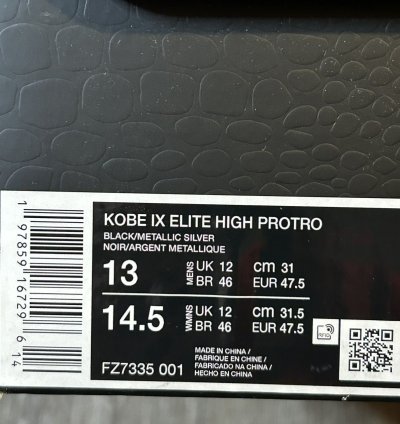 Ds Nike Kobe 9 Elite Protro Masterpiece