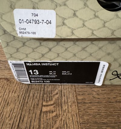 Ds Nike Mamba Instinct White Grey Pure Platinum Size 13