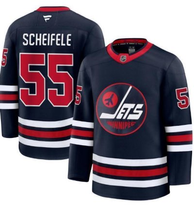 Custom Mark Scheifele Jets Jersey - Alternate Navy All Stitched
