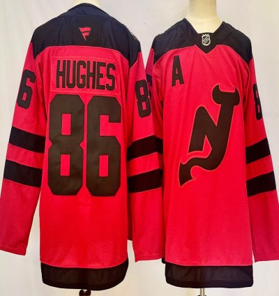 New Jersey Devils 86 Jack Hughes Jersey Stitched Red