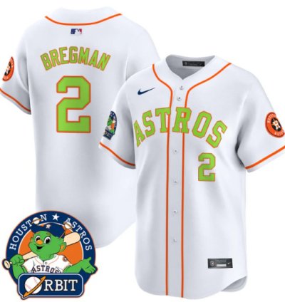 Alex Bregman Jersey 2 Astros Orbit Patch Vapor Premier Limited V2 Stitched White