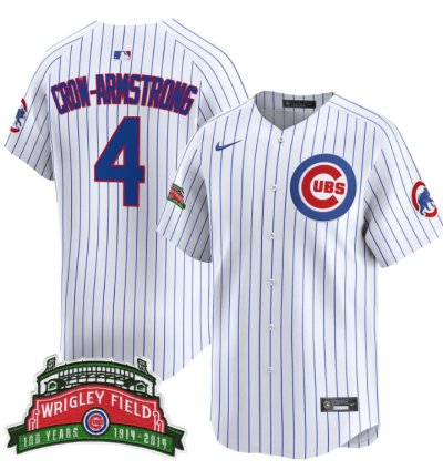 Pete Crow-armstrong Jersey 4 Chicago Cubs Wrigley Field Style Premier Limited Stitched Pinstripe