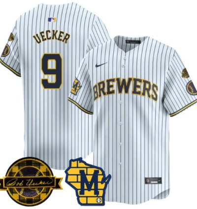 Bob Uecker Jersey 9 Milwaukee Brewers 2025 Limited Bob Uecker Patch Stitched White