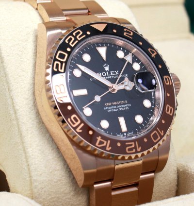 Rolex Gmt-master Ii 126715 Root Beer 18k Rose Gold Ceramic Box Papers Unworn