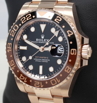 Rolex Gmt-master Ii 126715 Root Beer 18k Rose Gold Ceramic Box Papers Unworn