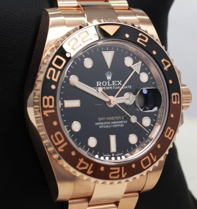 Rolex Gmt-master Ii 126715 Root Beer 18k Rose Gold Ceramic Box Papers Unworn