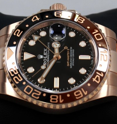 Rolex Gmt-master Ii 126715 Root Beer 18k Rose Gold Ceramic Box Papers Unworn