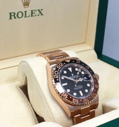 Rolex Gmt-master Ii 126715 Root Beer 18k Rose Gold Ceramic Box Papers Unworn
