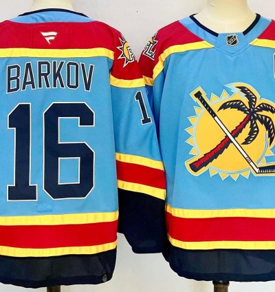 Custom Men Aleksander Barkov Panthers Blue Jersey All Stitched