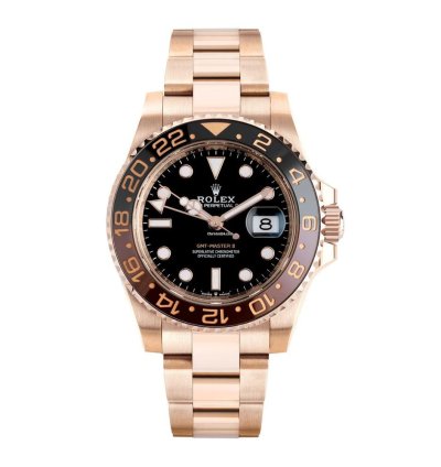 Rolex Gmt-master Ii 126715chnr 18k Rose Gold Black Dial 40 Mm