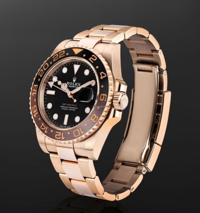 Rolex Gmt-master Ii 126715chnr 18k Rose Gold Black Dial 40 Mm
