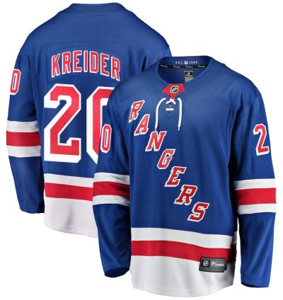 New York Rangers 20 Chris Kreider Home Premier Breakaway Player Jersey Blue