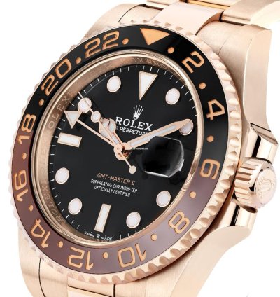 Rolex Gmt-master Ii 126715chnr 18k Rose Gold Black Dial 40 Mm