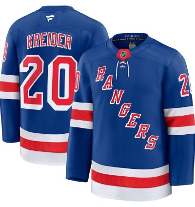 New York Rangers 20 Chris Kreider Home Premium Jersey Blue
