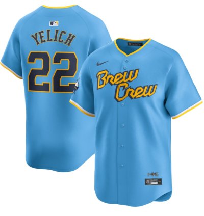 Christian Yelich 22 Milwaukee Brewers City Connect Limited Jersey - Powder Blue