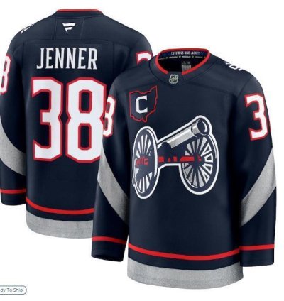 Mens Boone Jenner Jersey 38 Columbus Blue Jackets Navy All Stitched