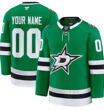 Custom Dallas Stars Premium Jersey Name And Number All Stitched Kelly Green