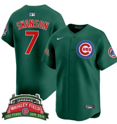Dansby Swanson Jersey 7 Chicago Cubs Wrigley Field Style Vapor Premier Limited All Stitched