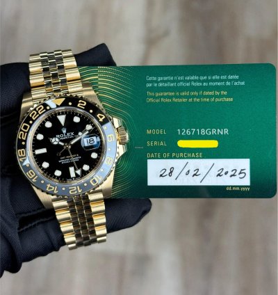 Rolex Gmt-master Ii 126718grnr Gmt-master Ii 40mm Yellow Gold Black Dial Jubilee
