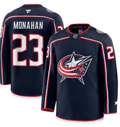 Mens Sean Monahan Jersey 23 Columbus Blue Jackets Navy All Stitched