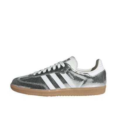 Adidas Samba Og Silver Metallic Cracked Leather Sz 12 5