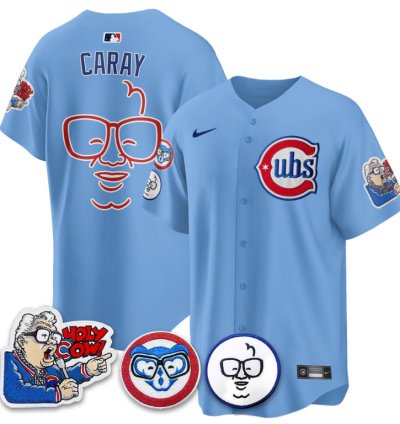 Harry Caray Jersey Chicago Cubs Harry Caray Holy Cow Patch Premier Limited Stitched Blue