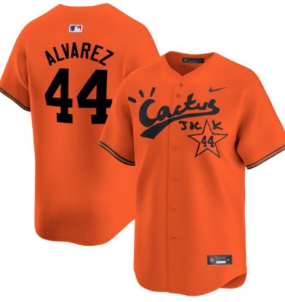 Yordan Alvarez 44 Houston Astros Cactus Jack Men Jersey - Orange
