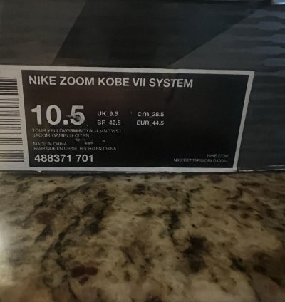 Kobe 7 Barcelona Size 10 5
